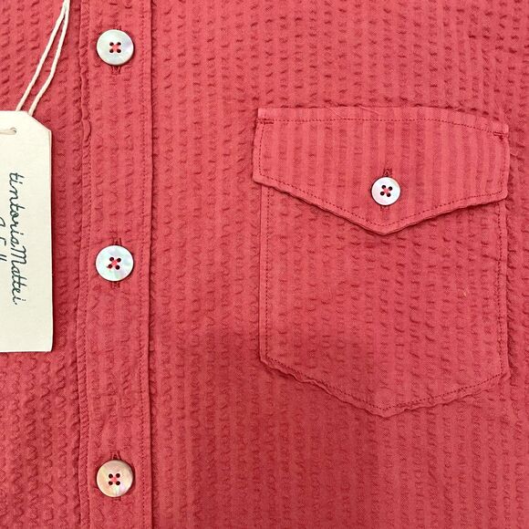$245 Tintoria Mattei NWT Men's Size L 41 Textured Button Down Shirt Regular - Picture 5 of 11